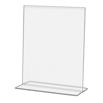 Table Tent: Clear Acrylic Table Tent Card Holder, 8.5 x 11 in., Open Bottom